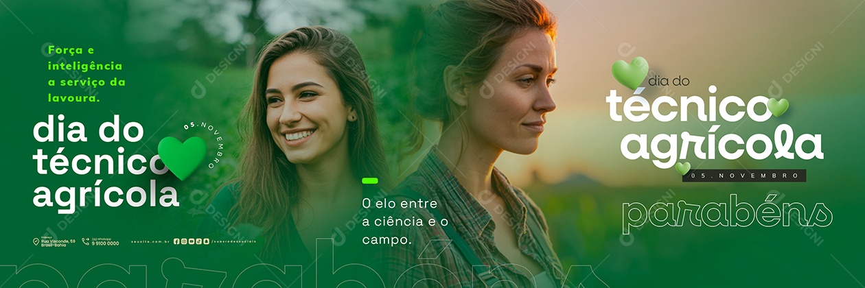 Carrossel Dia do Técnico Agrícola 05 de Novembro Parabéns Social Media PSD Editável