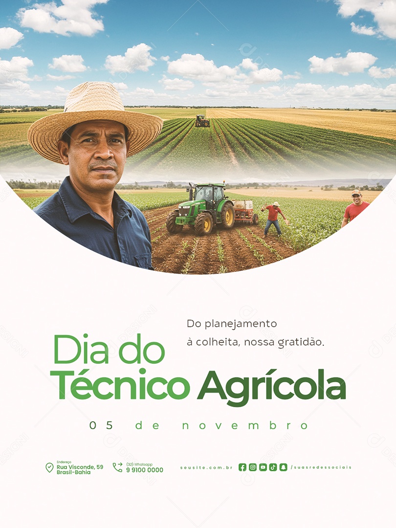 Dia do Técnico Agrícola 05 de Novembro Social Media PSD Editável