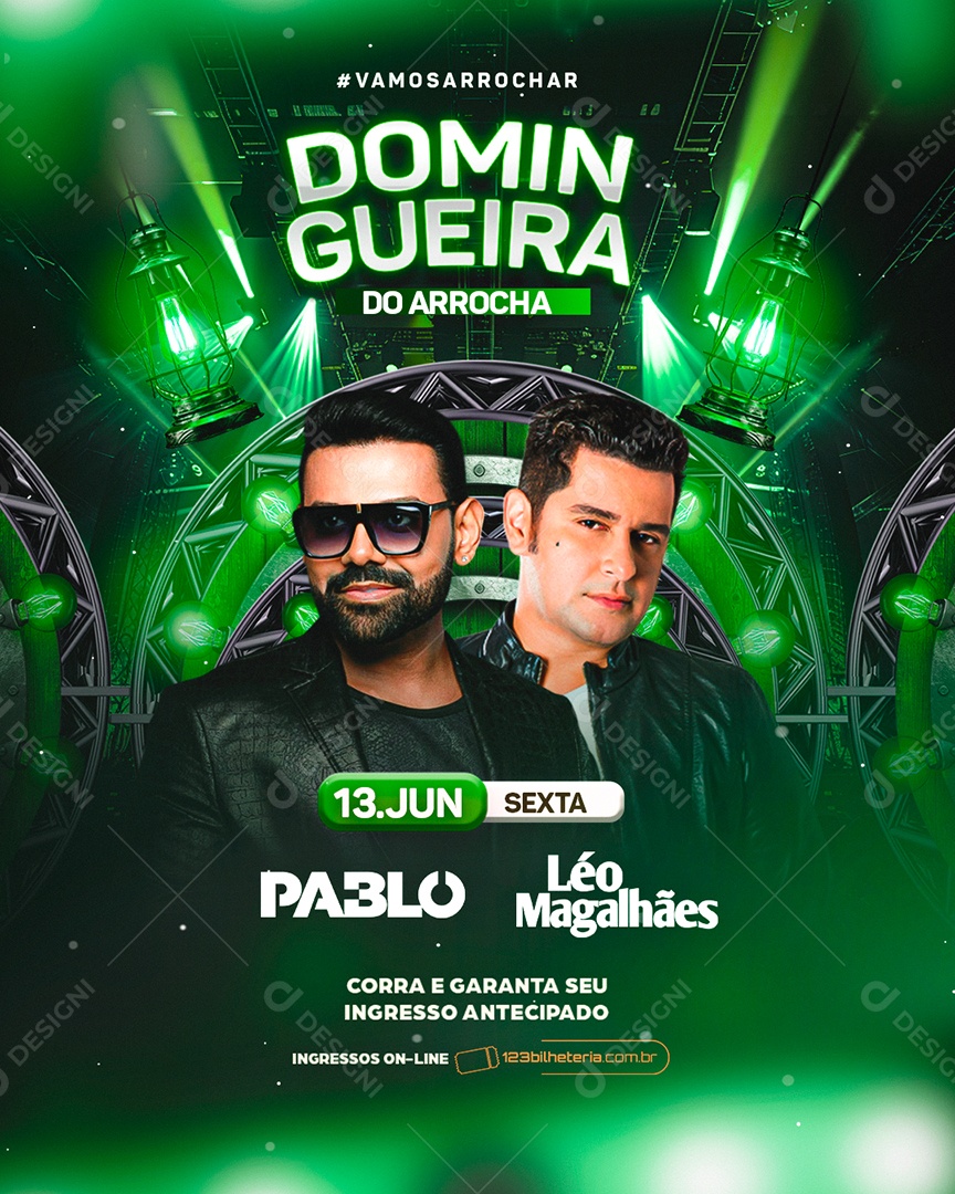 Flyer Feed Domingueira do Arrocha Social Media PSD Editável