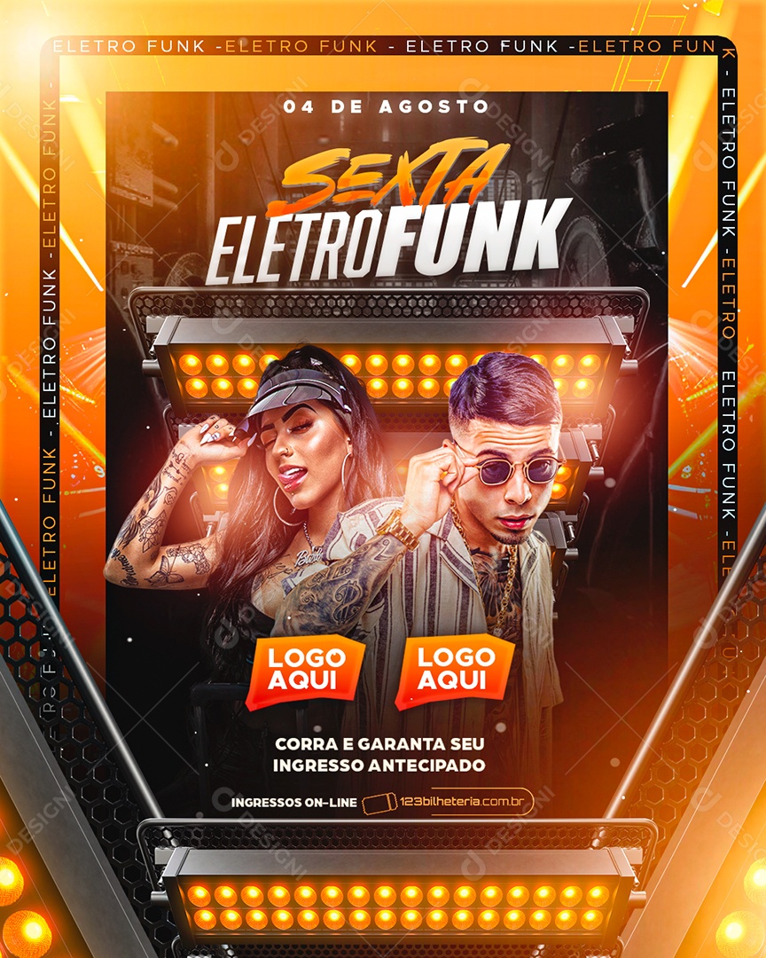 Flyer Feed Sexta Eletro Funk Social Media PSD Editável