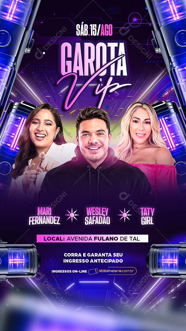 Flyer Story Eventos Wesley Safadão Social Media PSD Editável