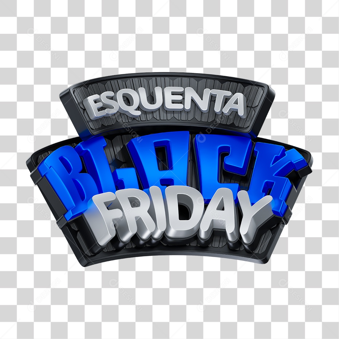 Selo 3D Esquenta Black Friday PNG Transparente
