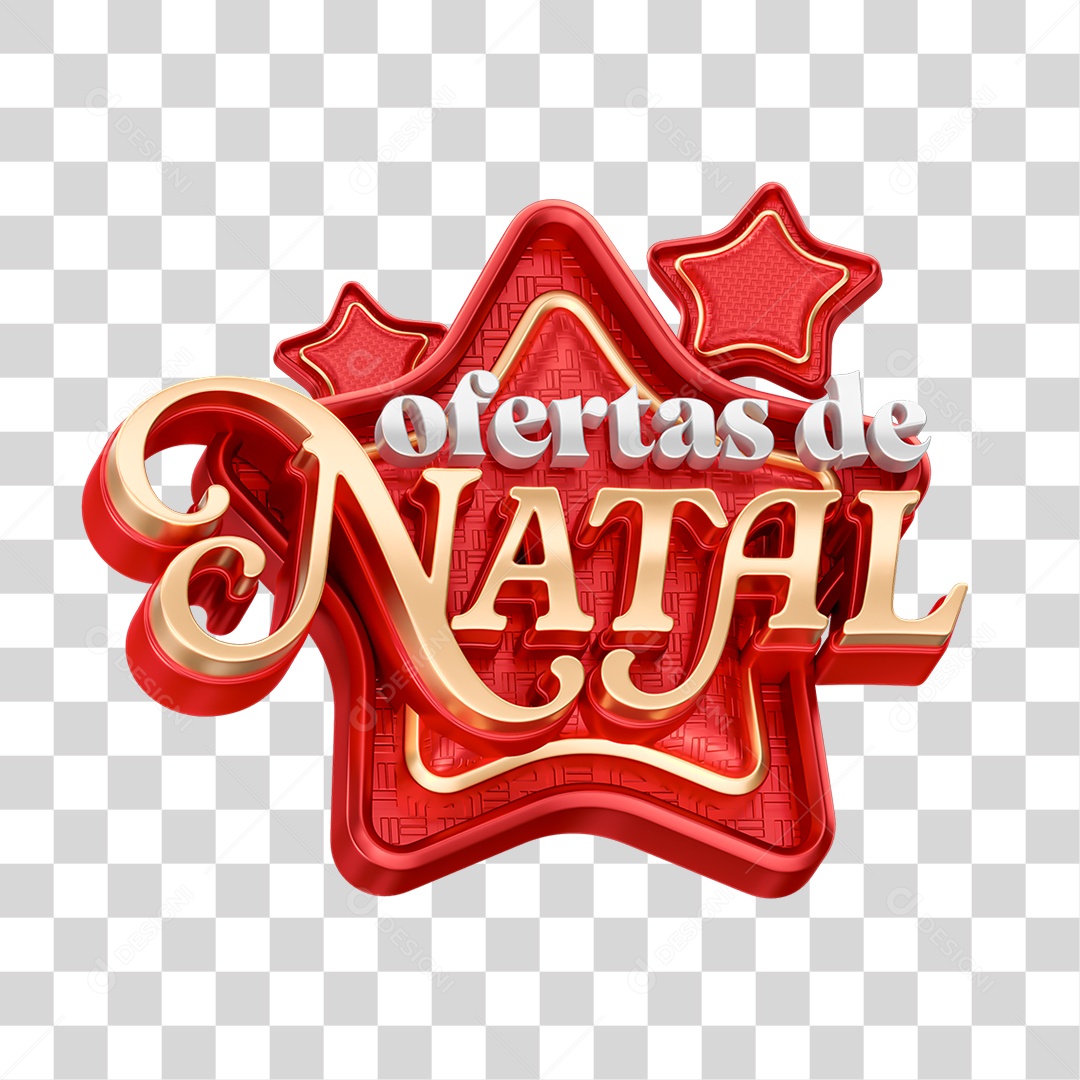 Selo 3D Ofertas de Natal PNG Transparente