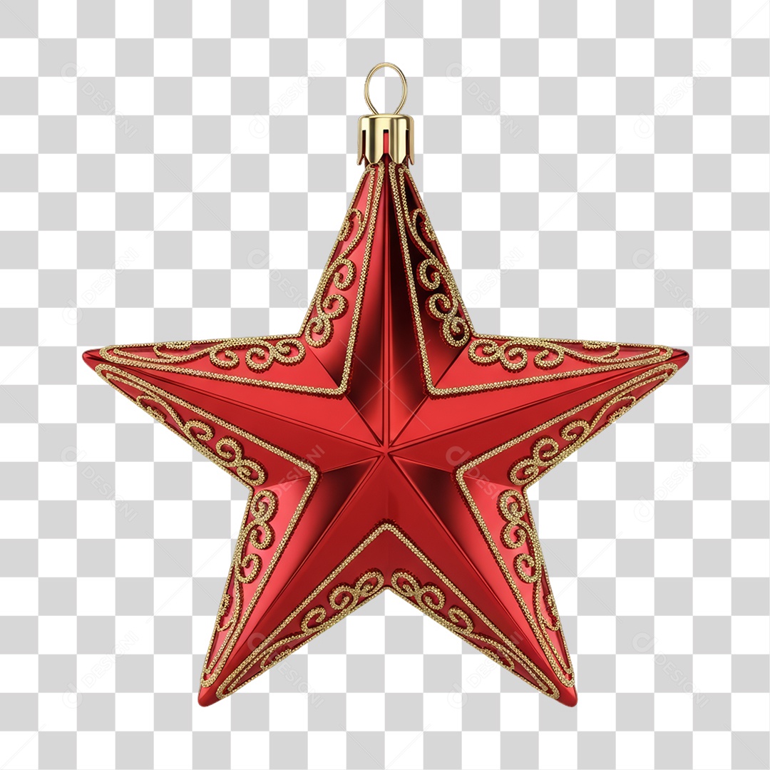 Estrela Enfeite Decoração de Natal PNG Transparente