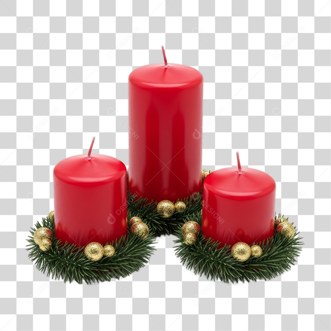 Velas Enfeite Decoração de Natal PNG Transparente