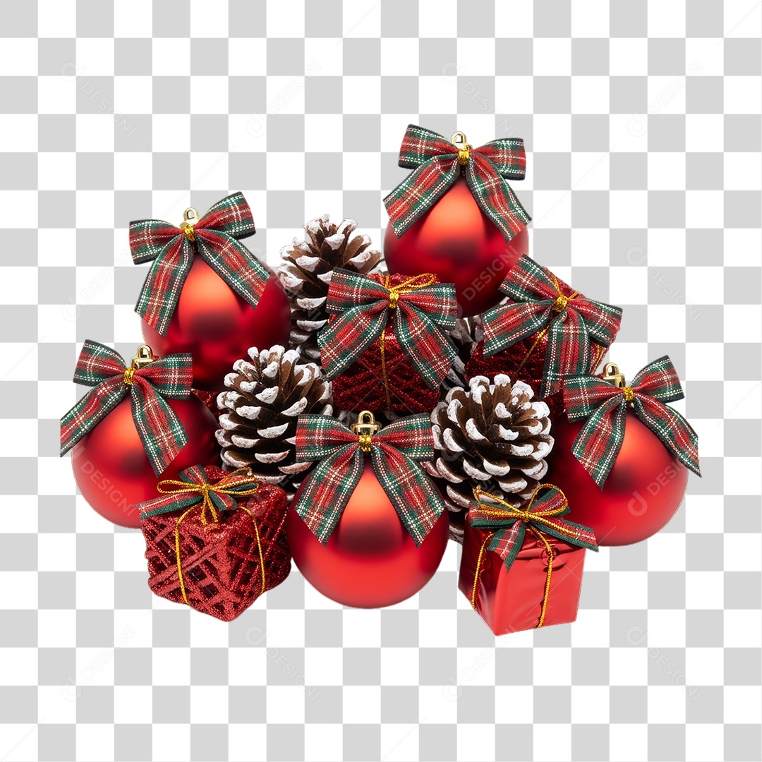 Bolas Enfeites Decoração de Natal PNG Transparente