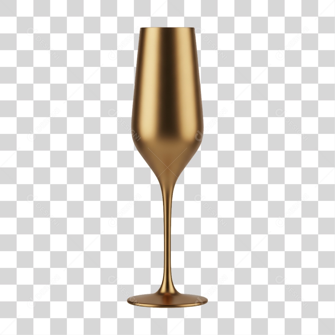 Elemento 3D Taça Dourada Decoração de Ano Novo PNG Transparente