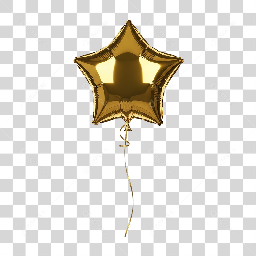 Elemento 3D Balão Dourado Decoração de Ano Novo PNG Transparente