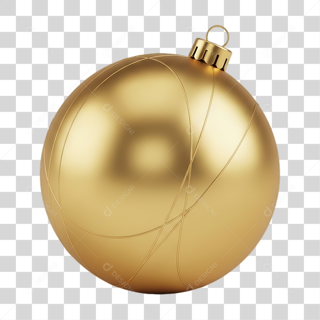 Elemento 3D Bola Dourada Decoração de Ano Novo PNG Transparente