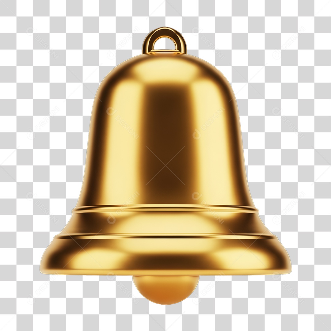Elemento 3D Sino Dourado Decoração de Ano Novo PNG Transparente