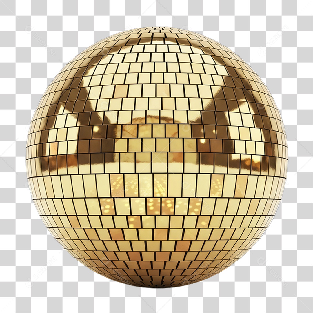Elemento 3D Bola Dourada Decoração de Ano Novo PNG Transparente