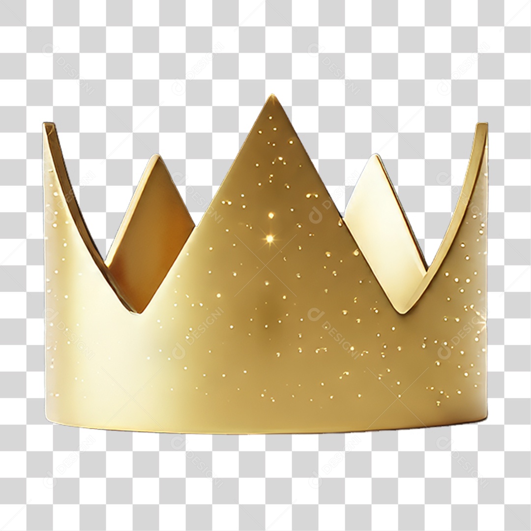 Elemento 3D Coroa Dourada Decoração de Ano Novo PNG Transparente