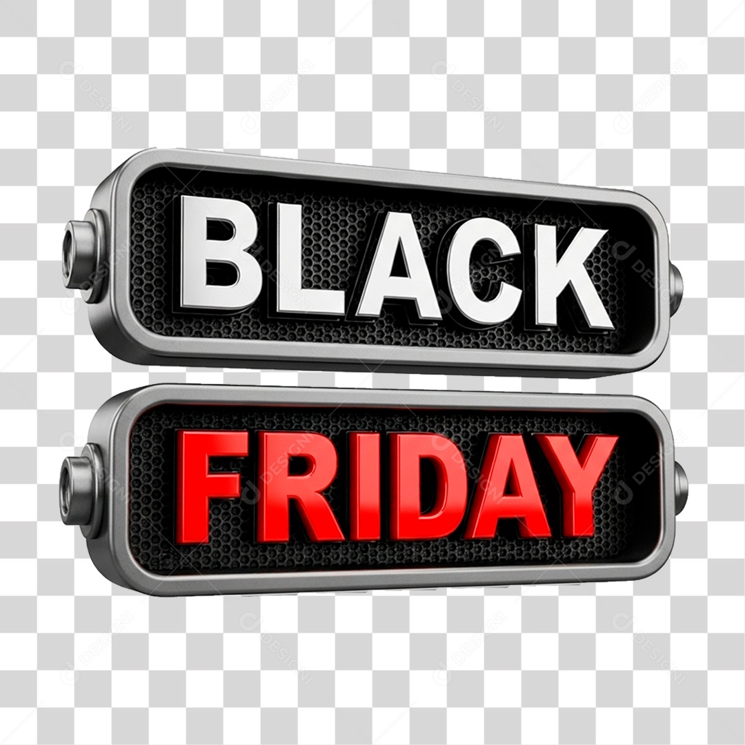 Selo 3D Black Friday PNG Transparente
