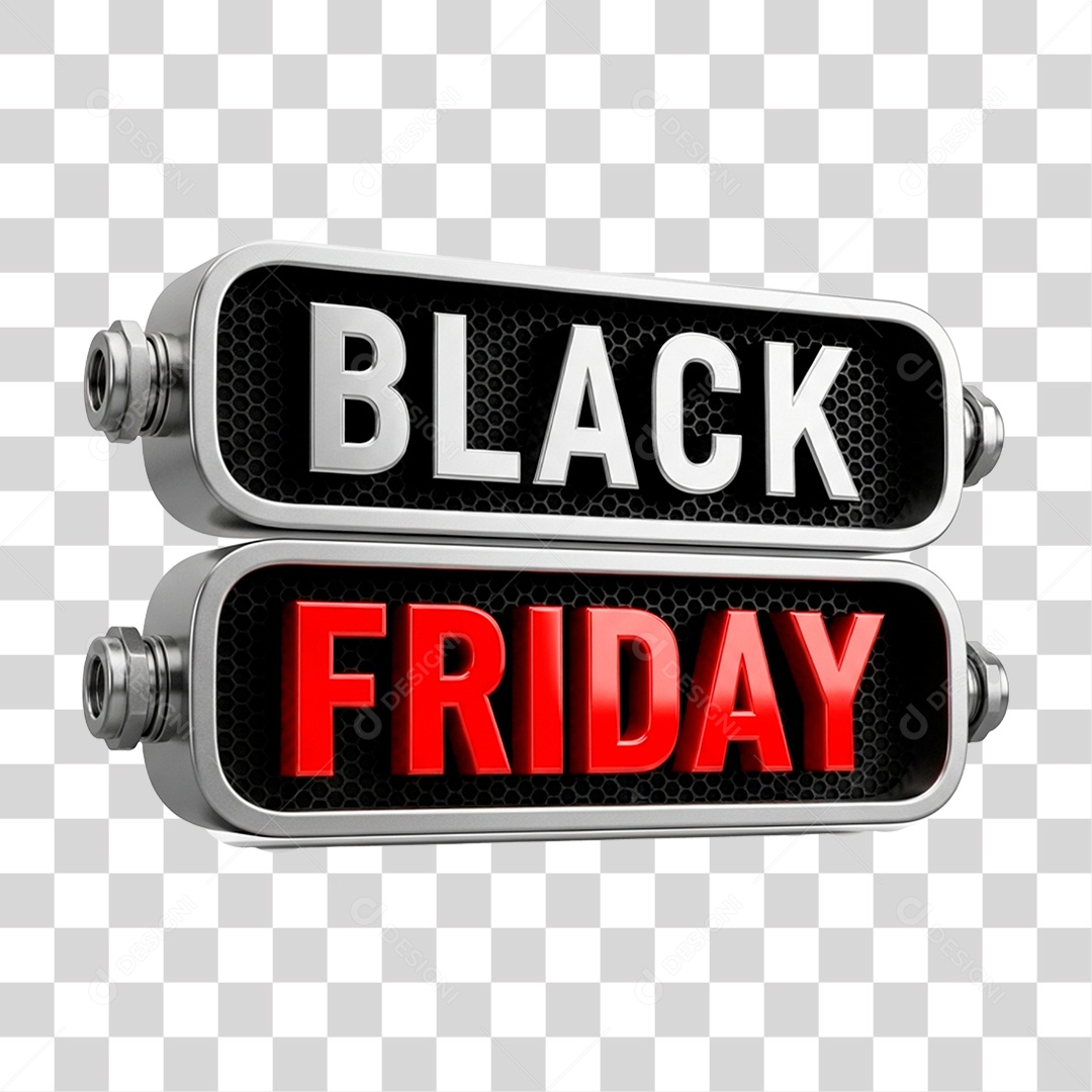 Selo 3D Black Friday PNG Transparente