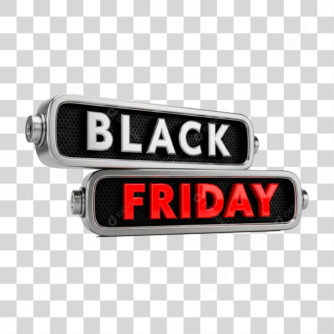 Selo 3D Black Friday PNG Transparente