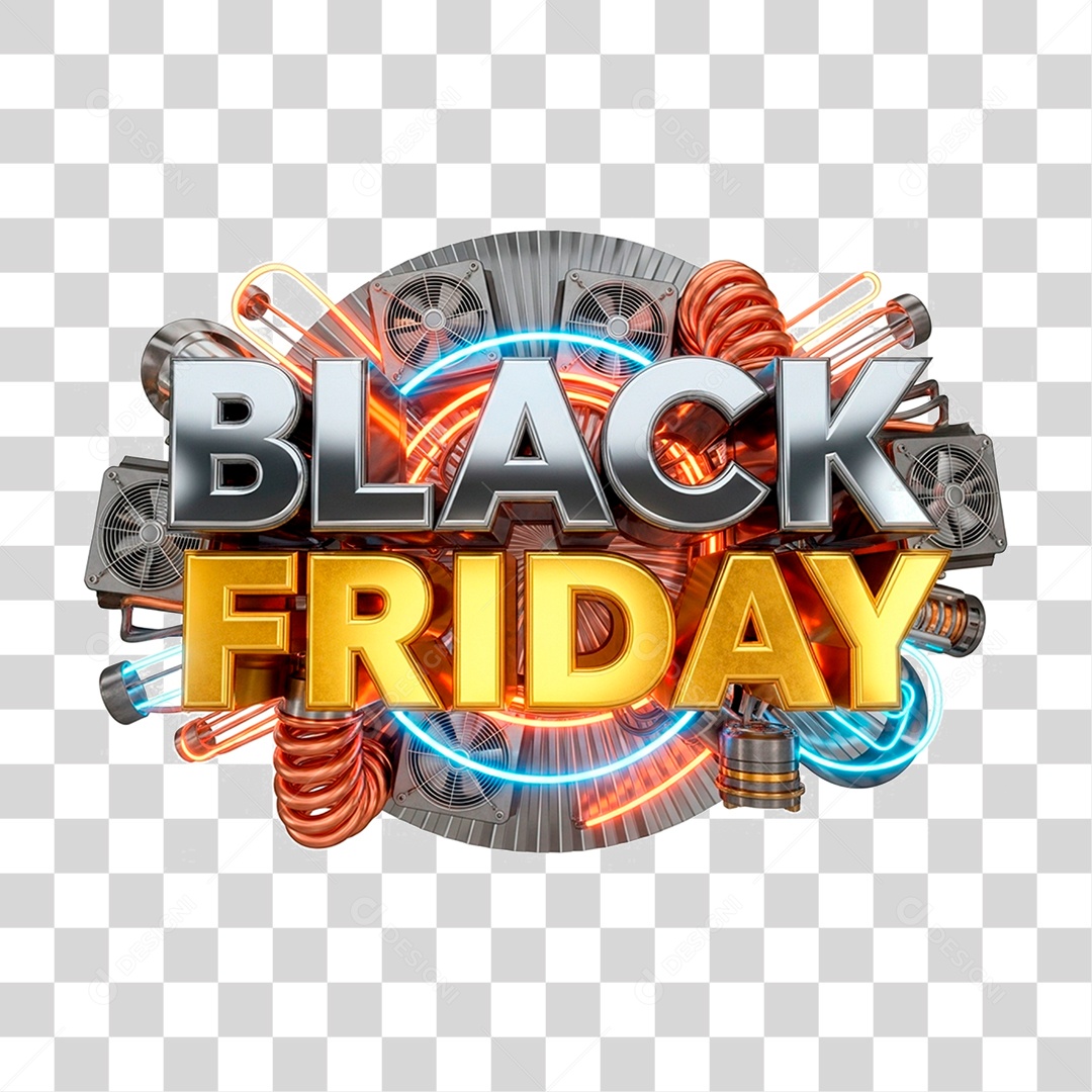 Selo 3D Black Friday PNG Transparente