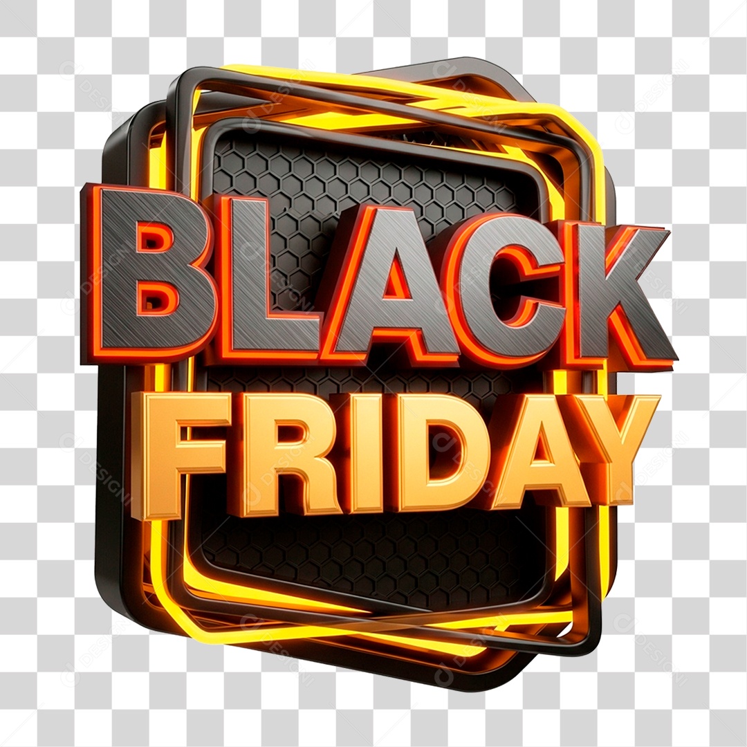 Selo 3D Black Friday PNG Transparente