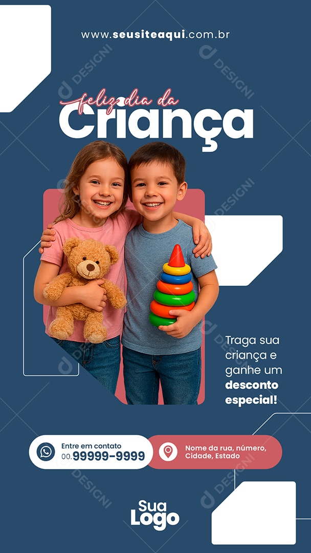 Story Feliz dia Das Crianças Social Media PSD Editável