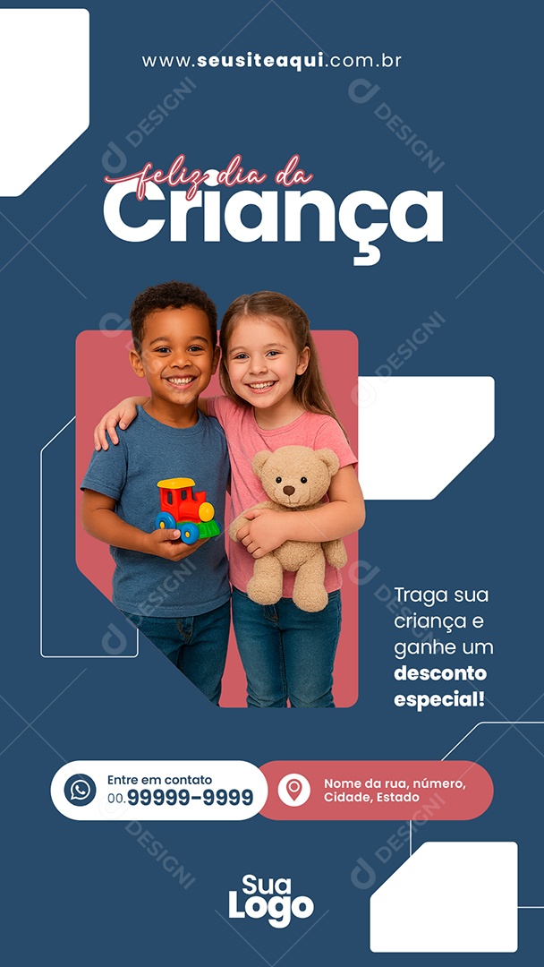 Story Social Media Feliz dia Das Crianças PSD Editável