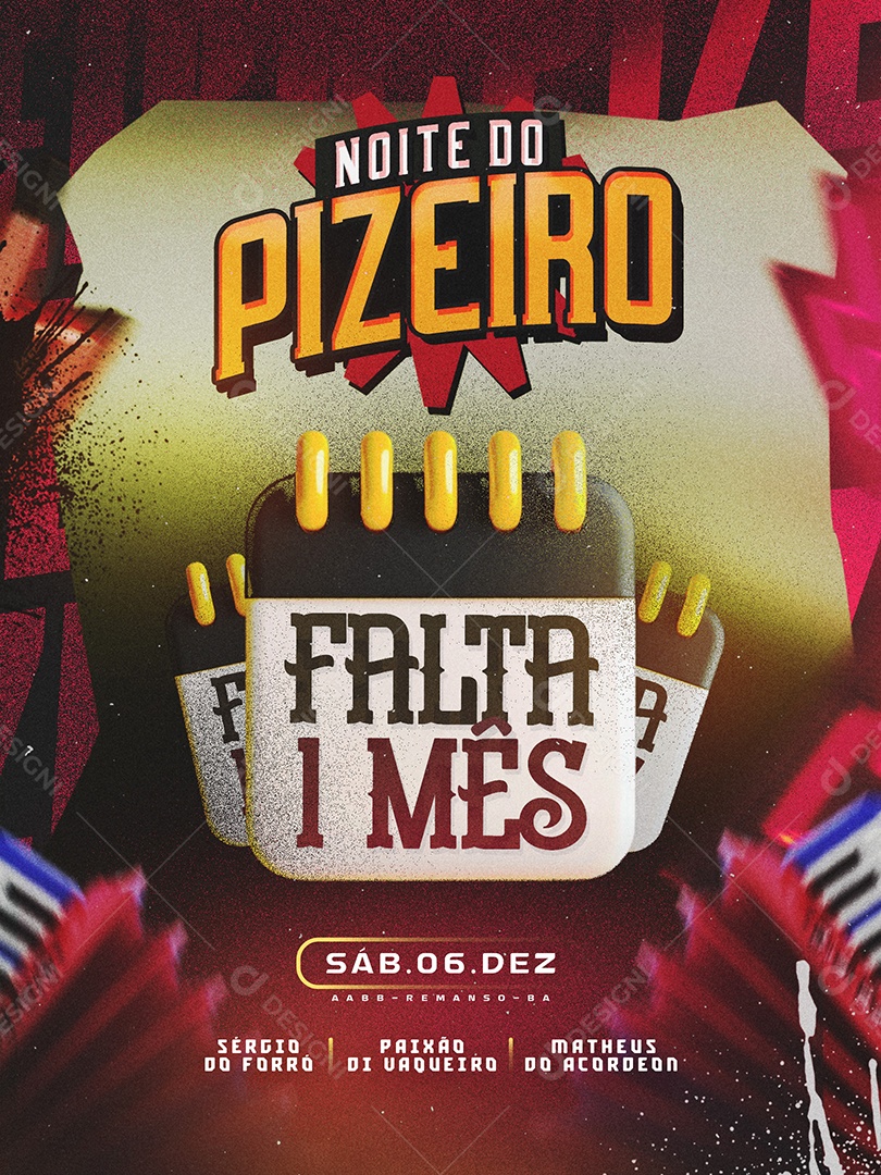 Flyer Noite do Pizeiro Social Media PSD Editável