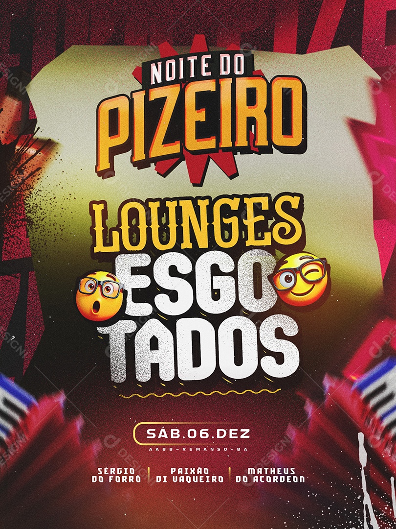 Flyer Noite do Pizeiro Social Media PSD Editável