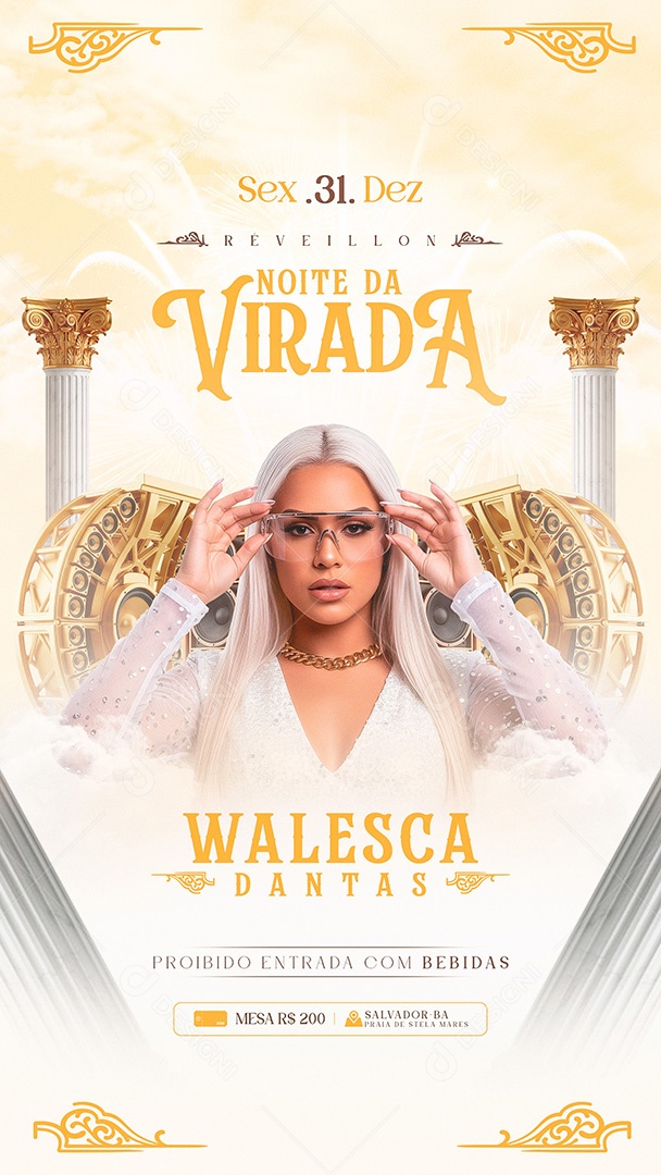 Flyer Réveillon Noite da Virada Social Media Story PSD Editável