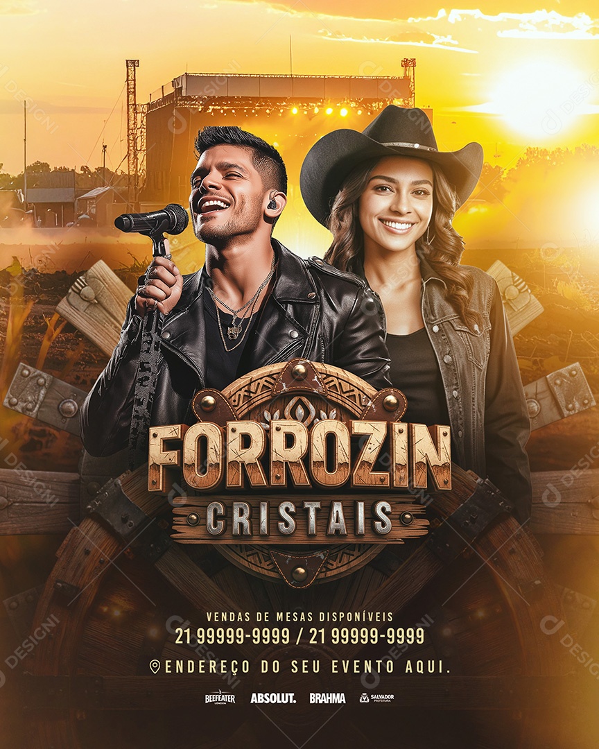 Flyer Forrózin Cristais Social Media PSD Editável