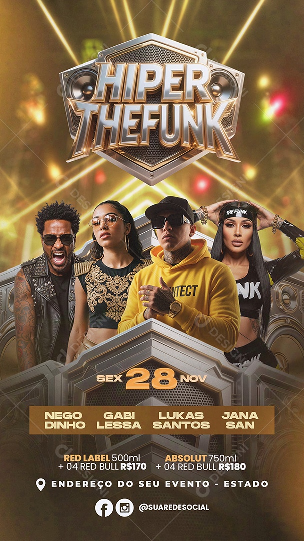 Story Flyer Hiper The Funk Social Media PSD Editável