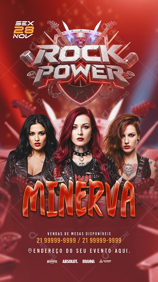 Story Flyer Rock Power Social Media PSD Editável