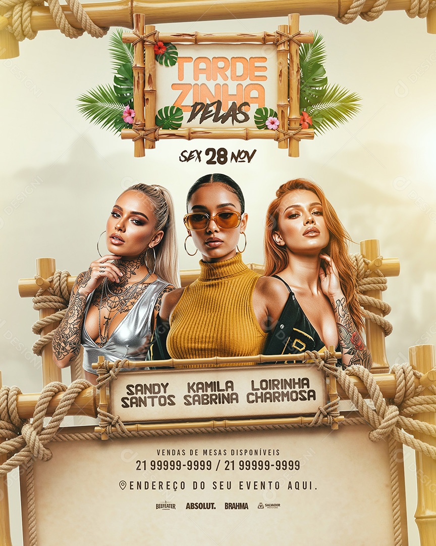 Flyer Tardezinha Delas Social Media PSD Editável