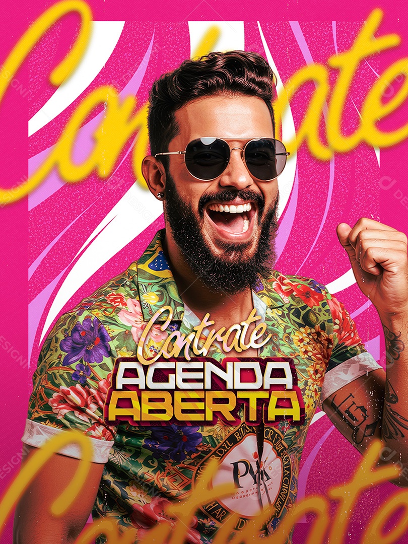 Flyer Contrate Agenda Aberta Social Media PSD Editável