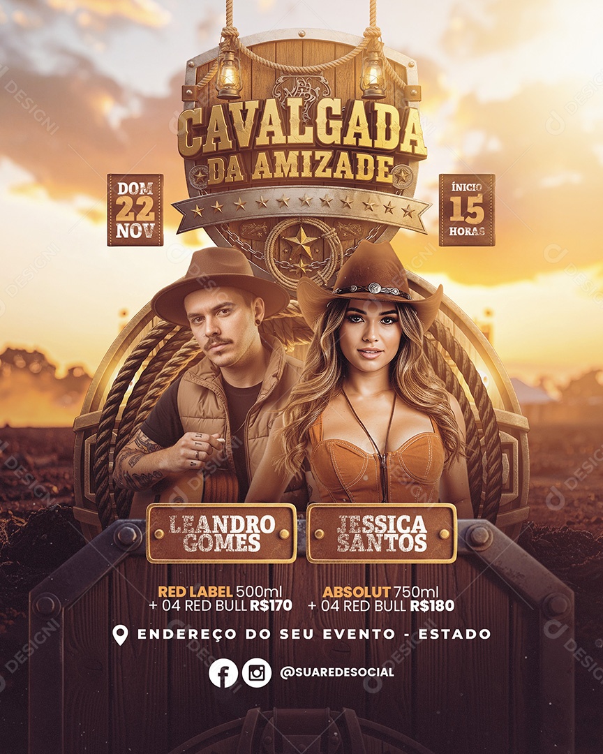 Story Cavalgada da Amizade Social Media PSD Editável