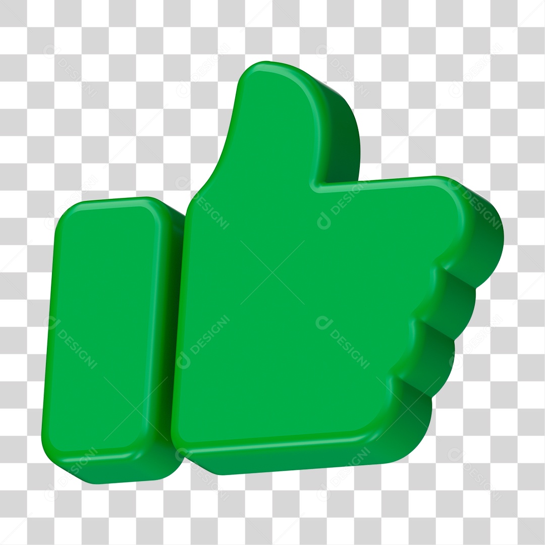 Elemento 3D de um Joinha PNG Transparente