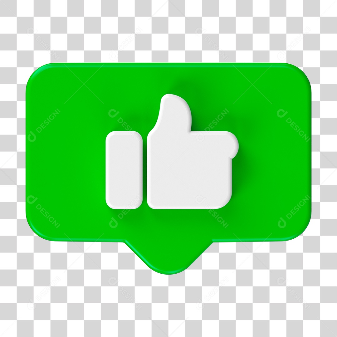 Elemento 3D de um Joinha PNG Transparente