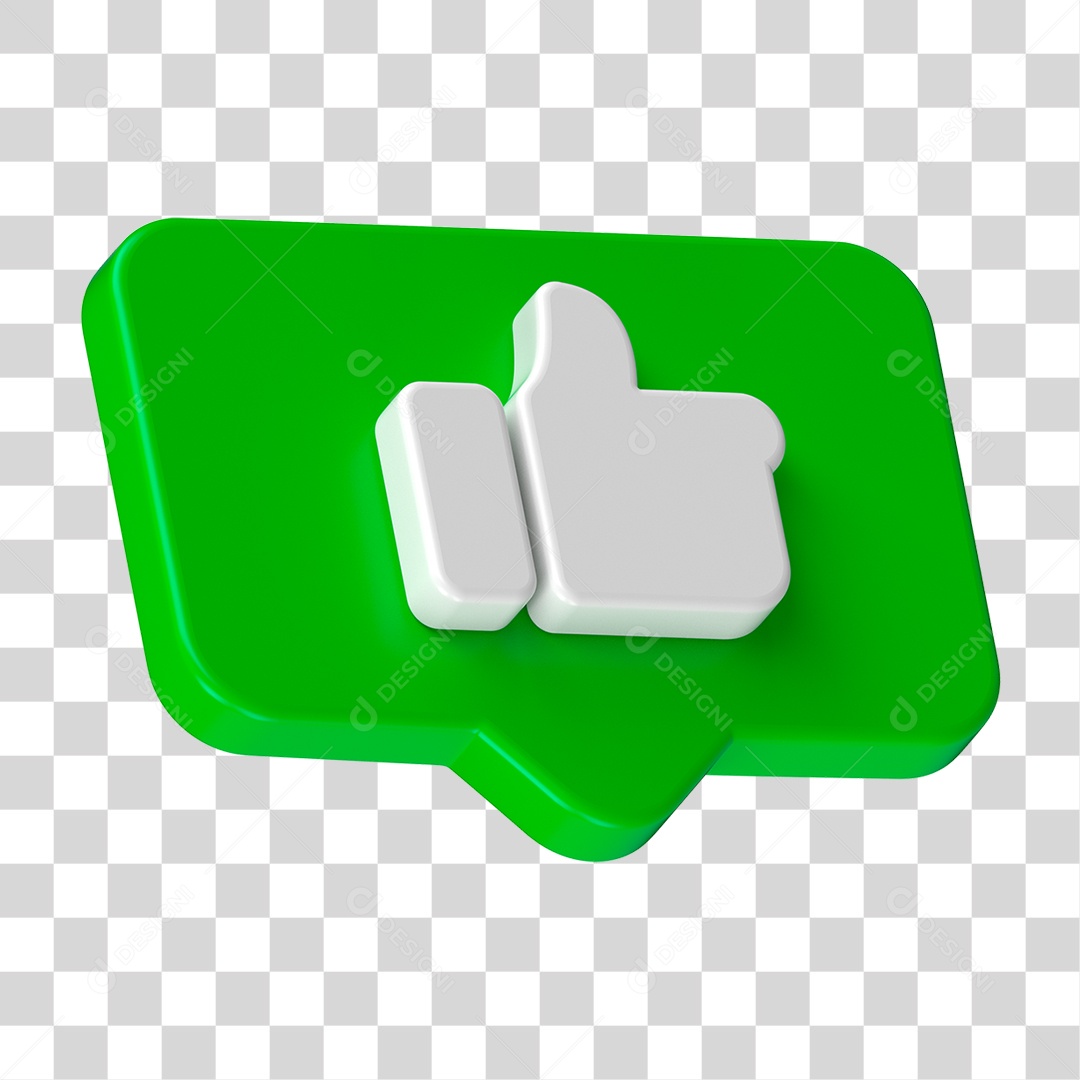 Ícone 3D de Curtida PNG Transparente