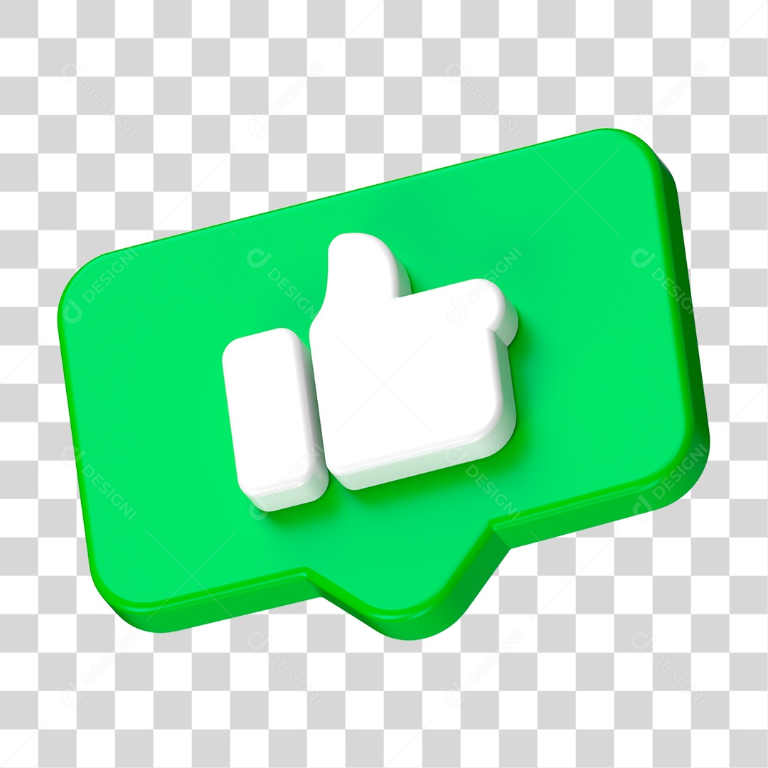 Elemento 3D de um Joinha PNG Transparente