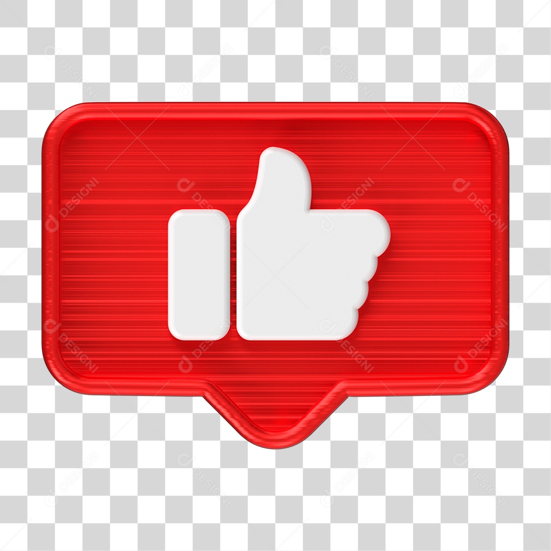 Elemento 3D de um Joinha PNG Transparente