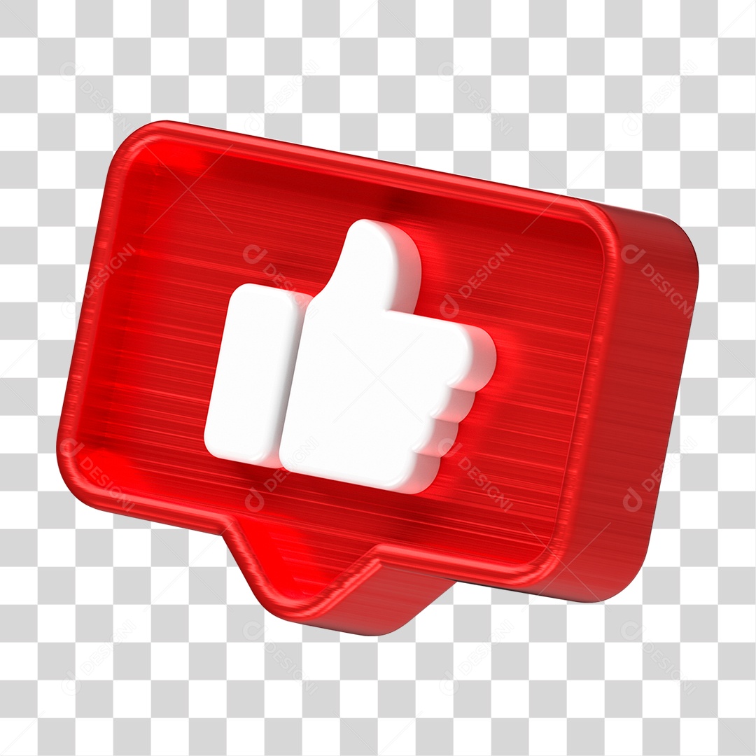 Elemento 3D de um Joinha PNG Transparente