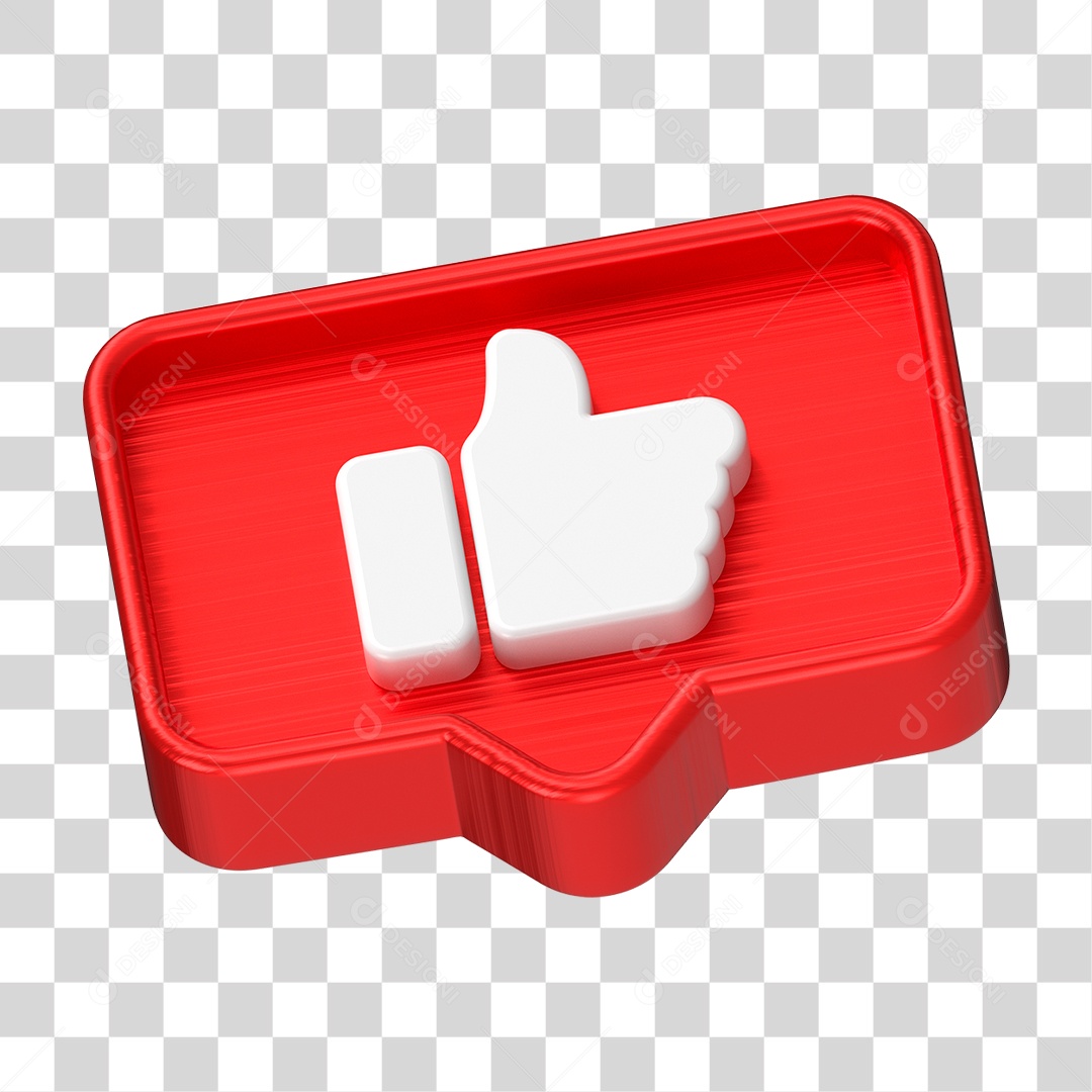 Elemento 3D de um Joinha PNG Transparente