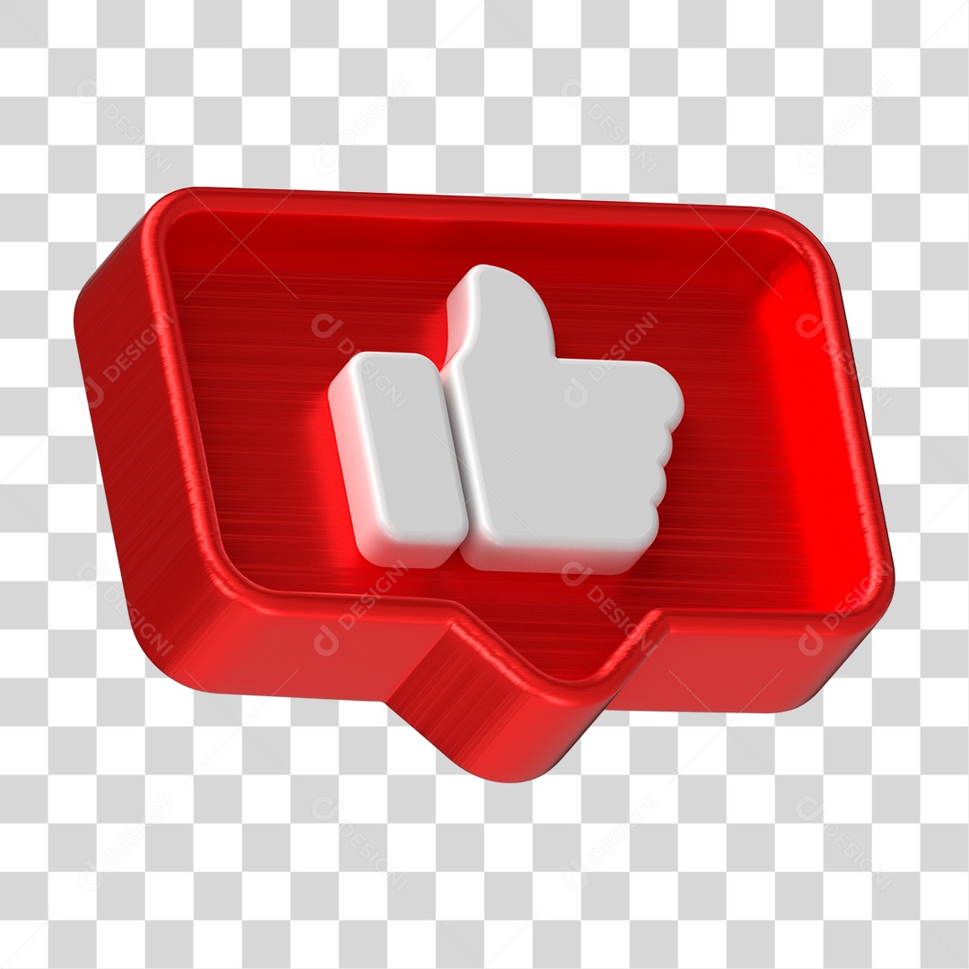 Ícone 3D de Curtida PNG Transparente