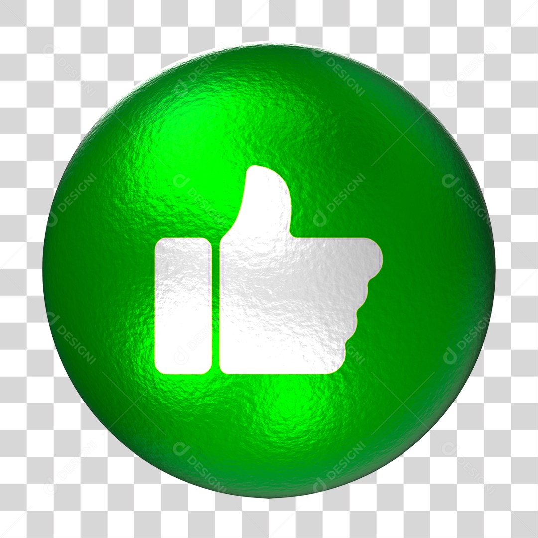 Bola Verde com Like PNG Transparente