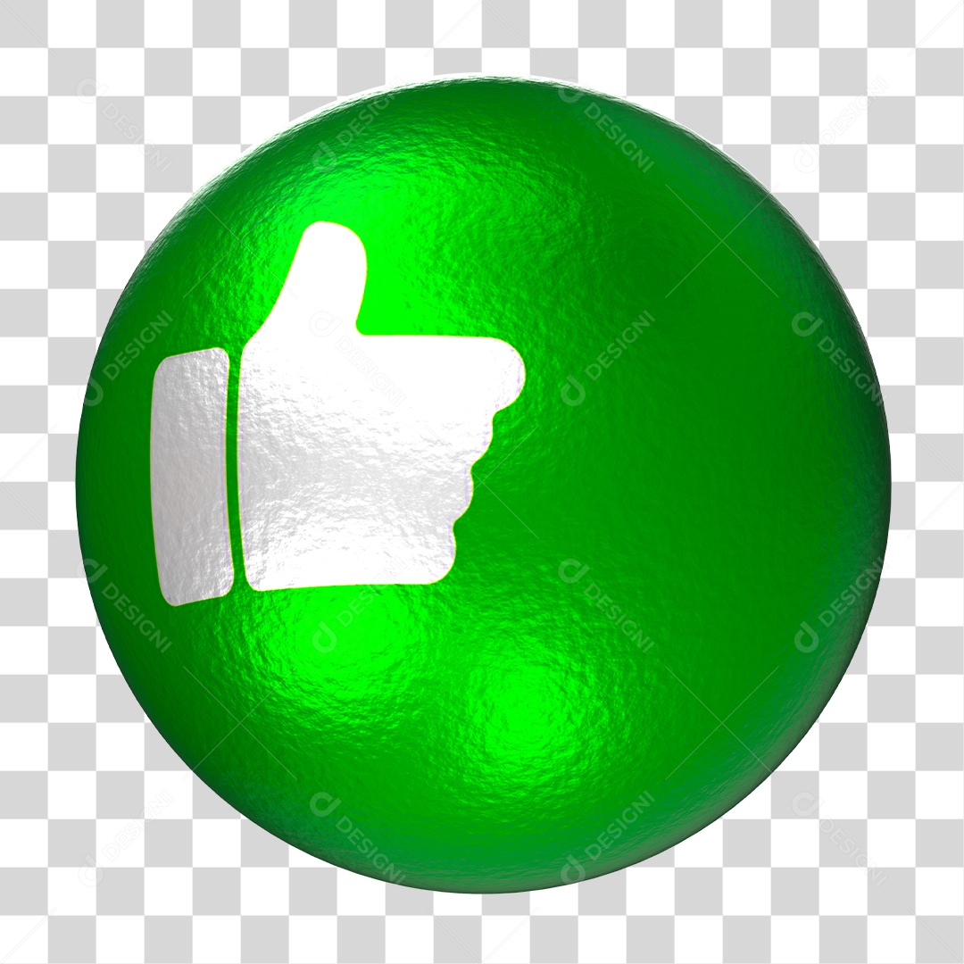 Bola Verde com Like PNG Transparente