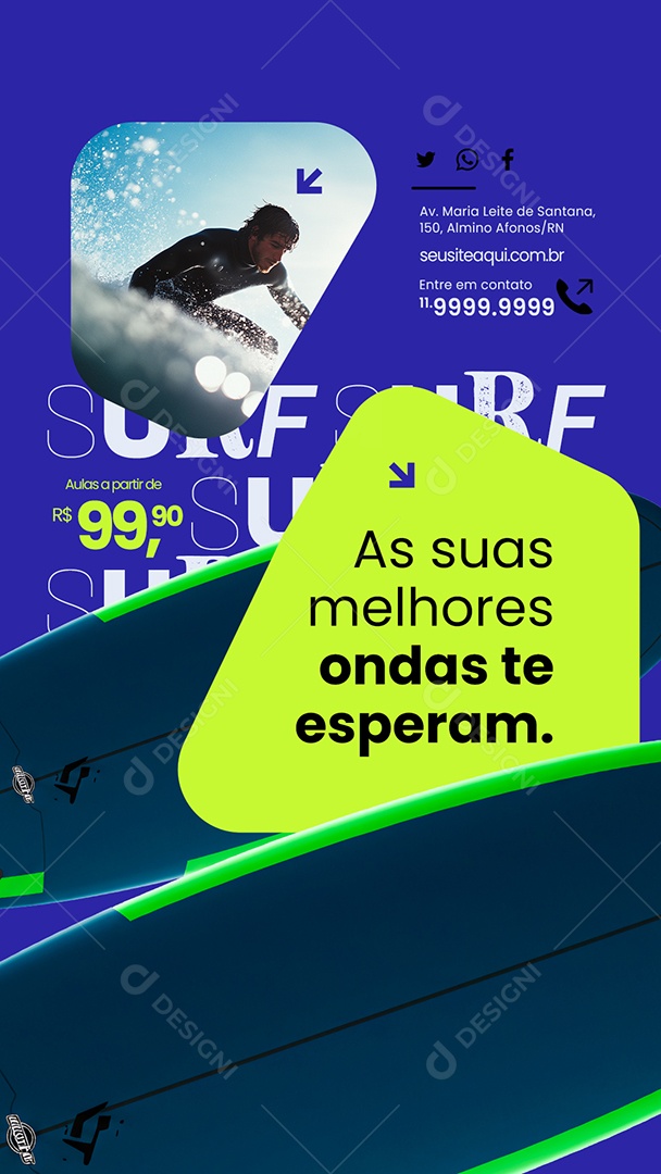 Story Surfe As Suas Melhores Ondas Te Esperam Social Media PSD Editável