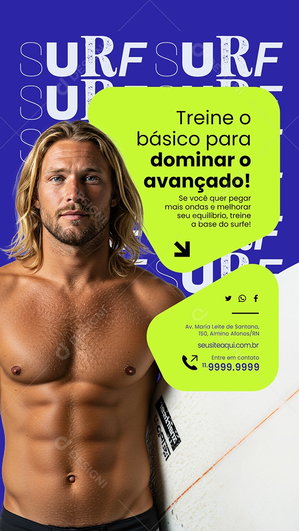 Story Surfe Treine o Básico para Dominar o Avanço Social Media PSD Editável