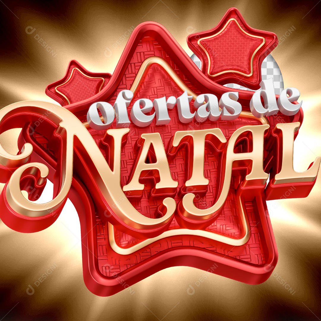 Ofertas de Natal Selo 3D para Composição PSD