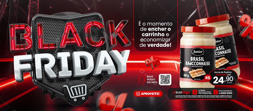 Banner Black Friday Supermercado Maionese Social Media PSD Editável
