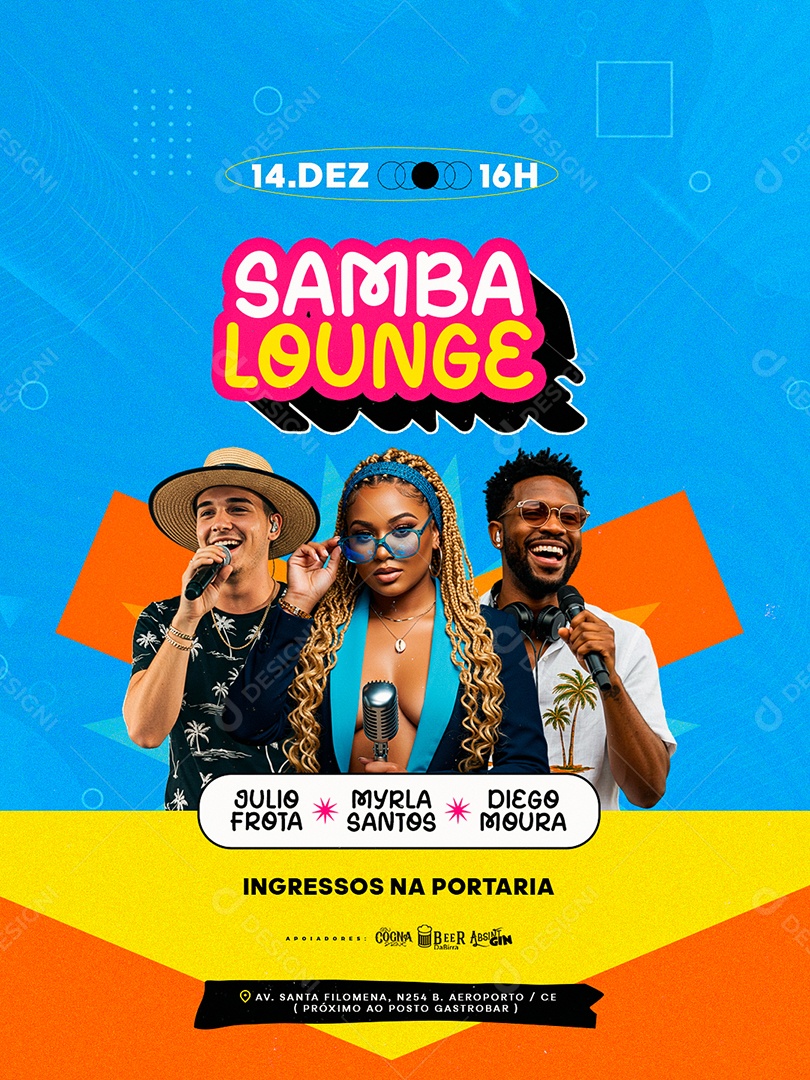 Flyer Próximos Shows Samba Lounge Social Media PSD Editável
