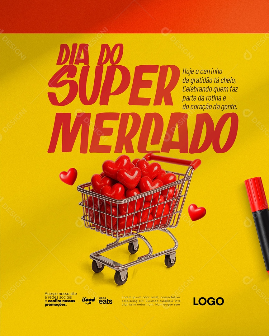 Dia do Supermercado 12 de Novembro Social Media PSD Editável