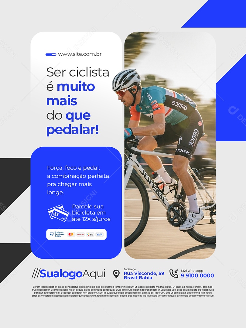 Bicicletaria Ser Ciclista é Muito Mais do Que Pedalar Social Medai PSD Editável