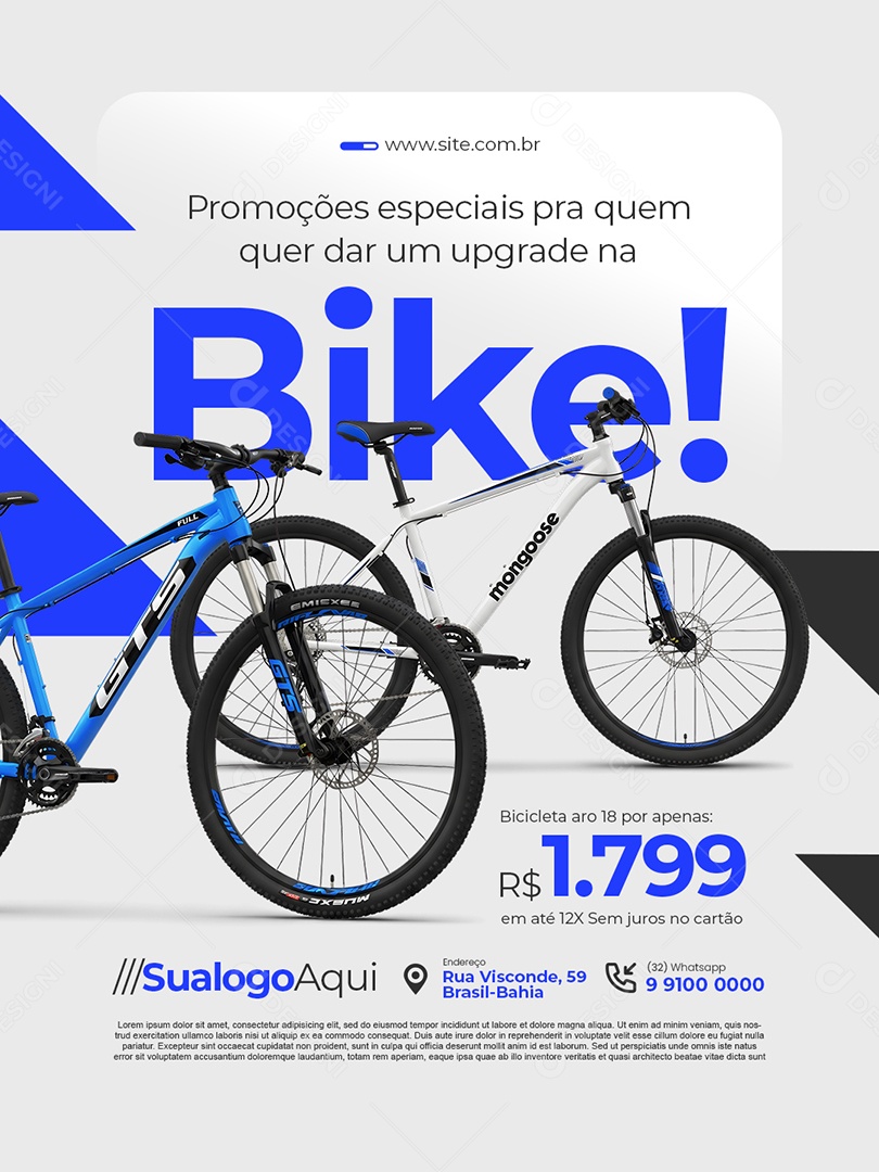 Bicicletaria Promoções Especiais Social Media PSD Editável